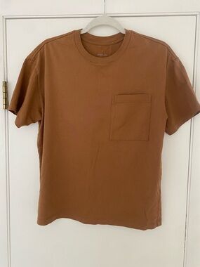 Everlane Brown Short-Sleeve Pocket Crew Tee